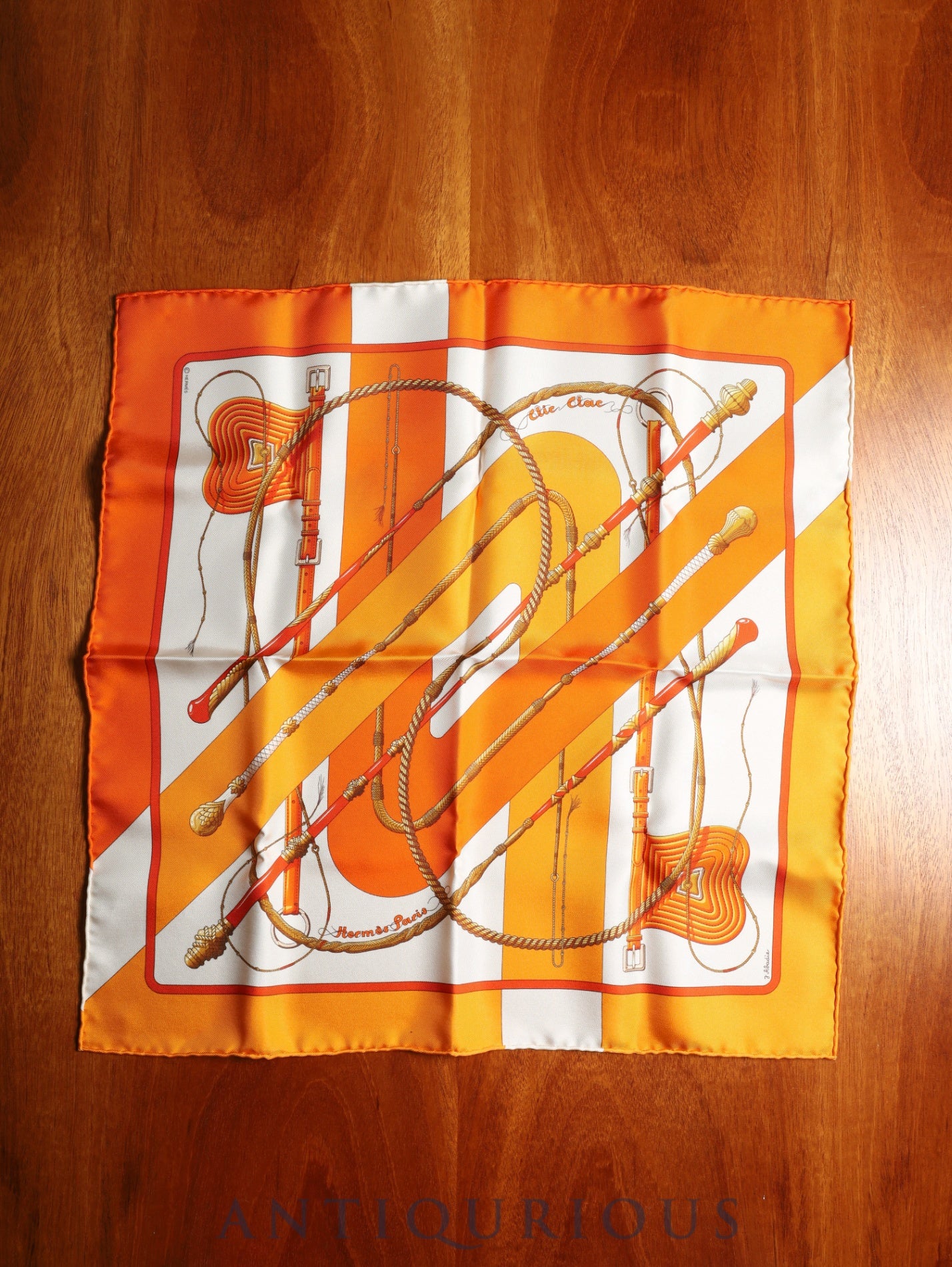 エルメス スカーフ カレ45 Clic Clac クリッククラック SILK100% 箱