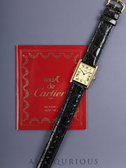 Cartier Must Tank LM 590005 Quartz Cal.90 SV925 Leather Original Pin Buckle (GP) Ivory Roman Dial (SWISS marking) Booklet Overhauled