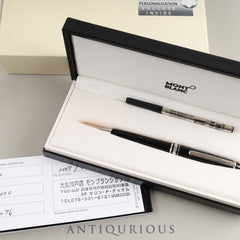 Montblanc Meisterstück Picks Twist Ballpoint Pen Metal x Resin Black x Silver Box Warranty Card (2007) New Refill Included