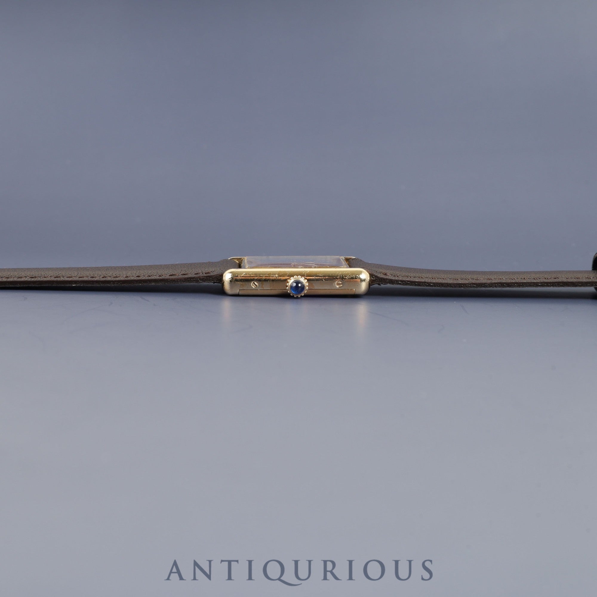 カルティエ マストタンク LM 手巻き Cal.78-1 SV925 革 純正尾錠（GP）ボルドー文字盤 ガーネットダイアル オーバーホール済み