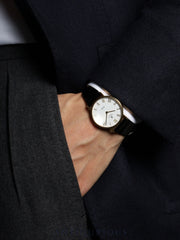 Rolex Cellini 5112 Manual Winding Caliber 1601 750 Leather Strap with Genuine GP Buckle, White Dial, L Series (1989-1990) Overhauled