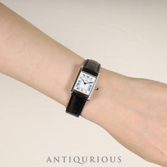 Cartier Must Tank SM W1001565 / 1614 Quartz Cal. 057 SV925 Leather Strap with Genuine D-Buckle (SS) White Roman Dial Box Warranty (1996) Overhauled