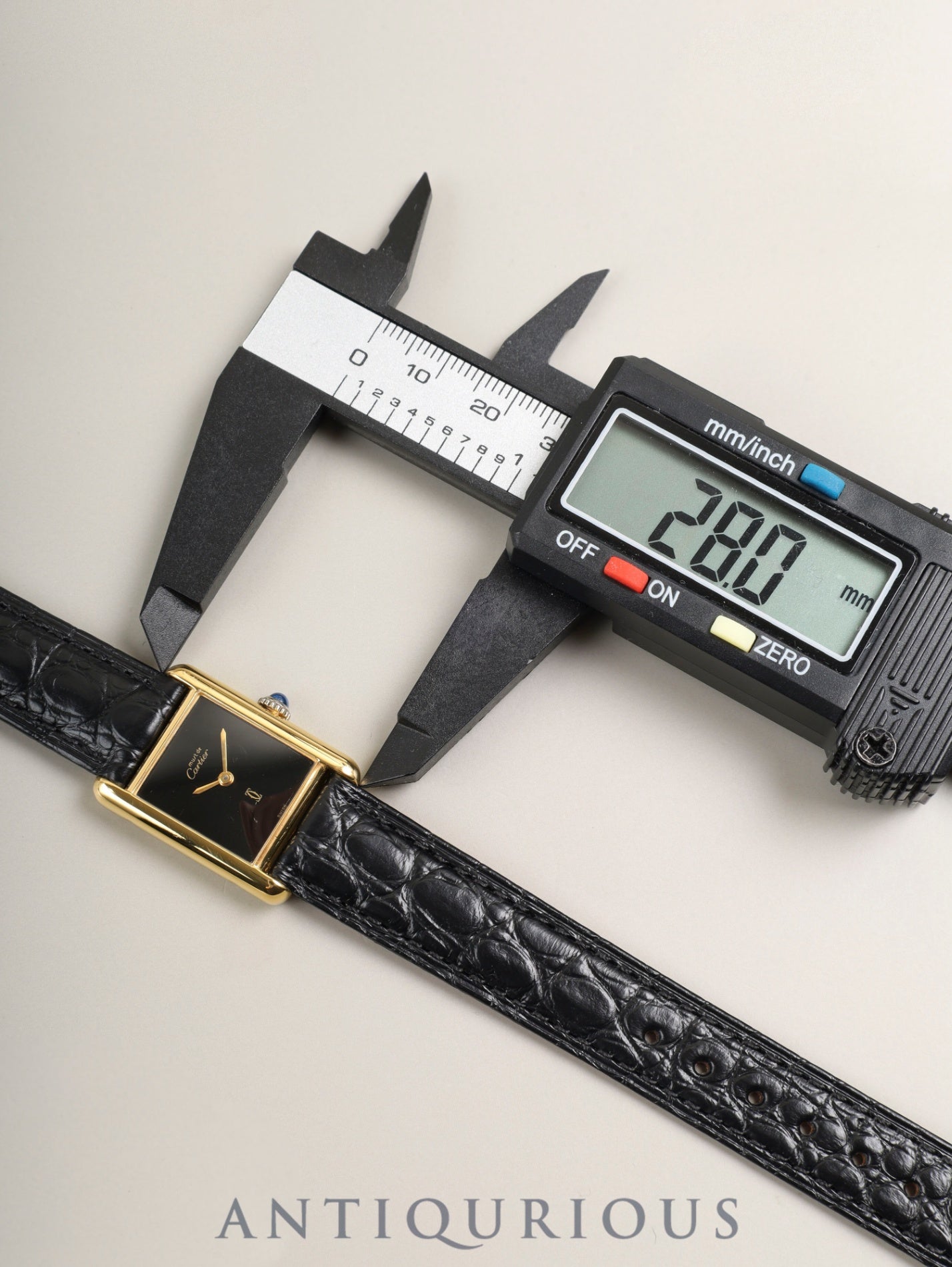 カルティエ マストタンク SM 3 手巻き Cal.78-1 SV925 革 純正ピンバックル（GP） オニキス文字盤（SWISS表記） 純正レザーベルト付き オーバーホール済み 新品仕上げ済み