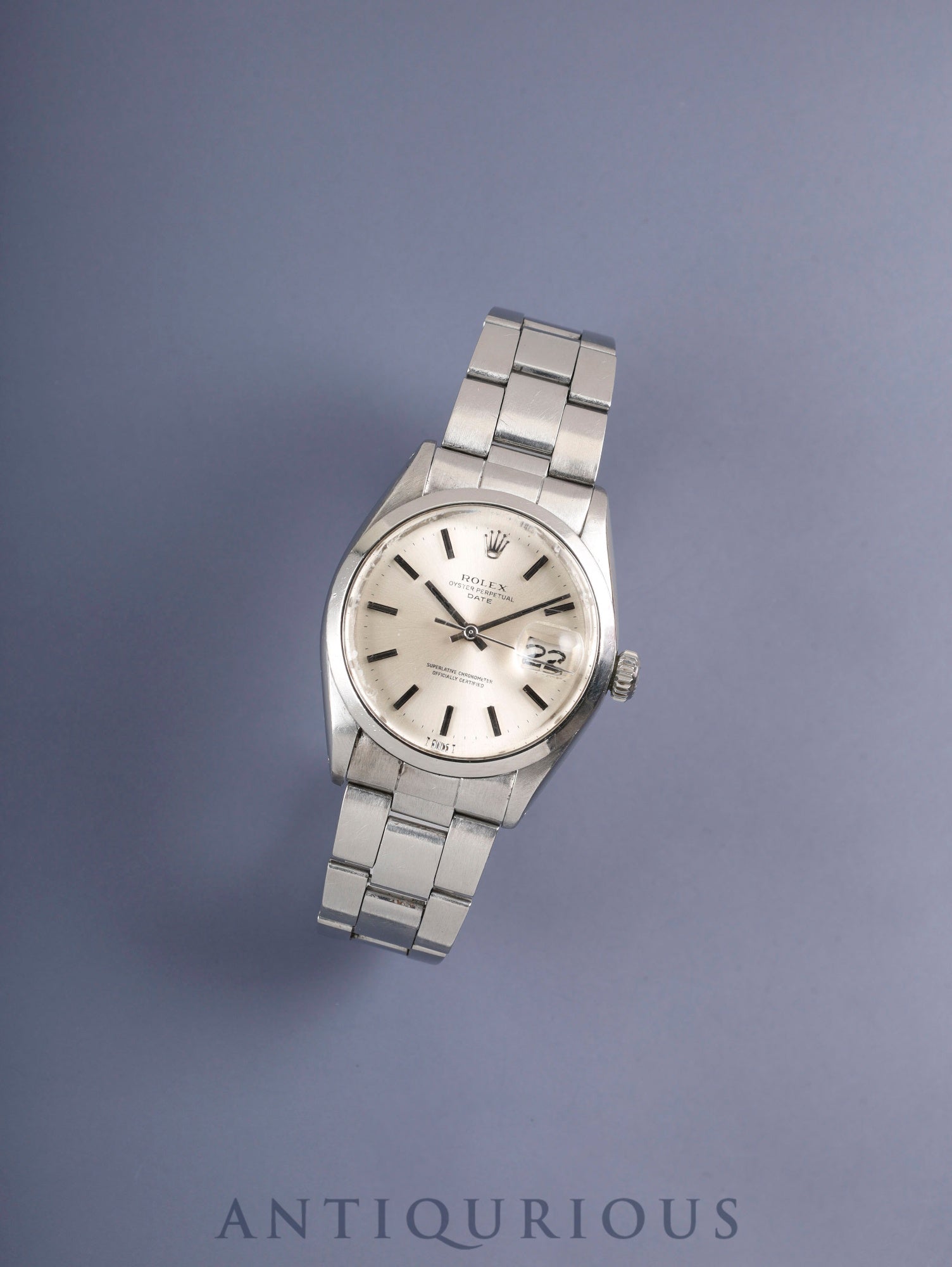 ロレックス オイスターパーペチュアルデイト 1500 自動巻き Cal.1570 SS SS シルバー文字盤 25番（1968年）クロノメーター証明書 冊子 オーバーホール済み