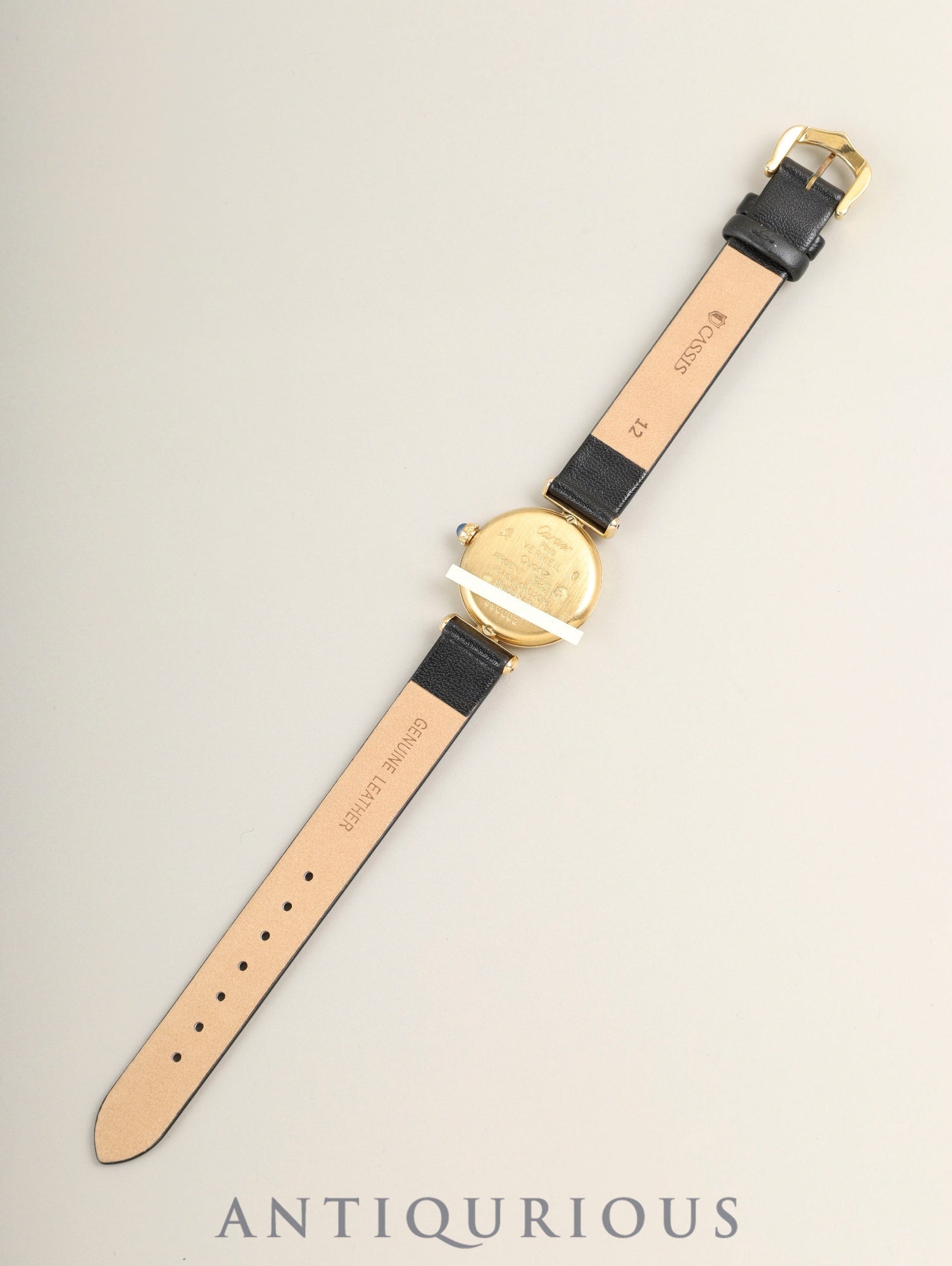 Cartier Must Colisée 590002 Quartz Cal.90 SV925 Leather Original Pin Buckle (GP) Gold Dial (SWISS marking) Overhauled