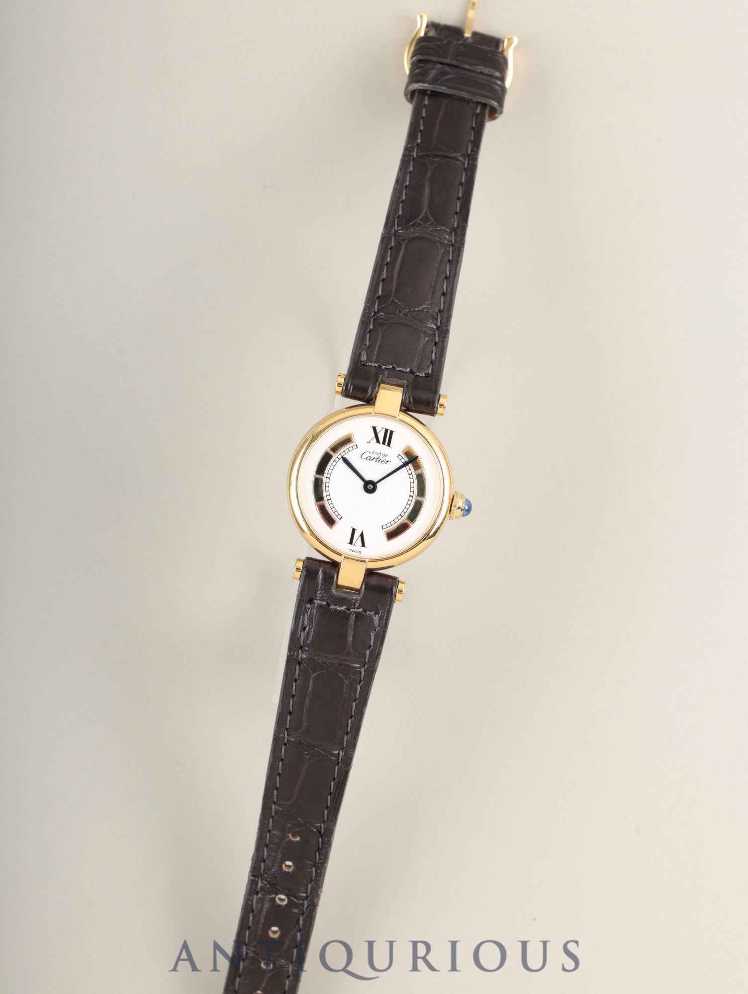 Cartier Must Vendome VLC SM W1006554 / 590004 Quartz Cal.690 SV925 Original leather strap Original pin buckle (GP) Side Trinity dial (SWISS marked) Overhauled