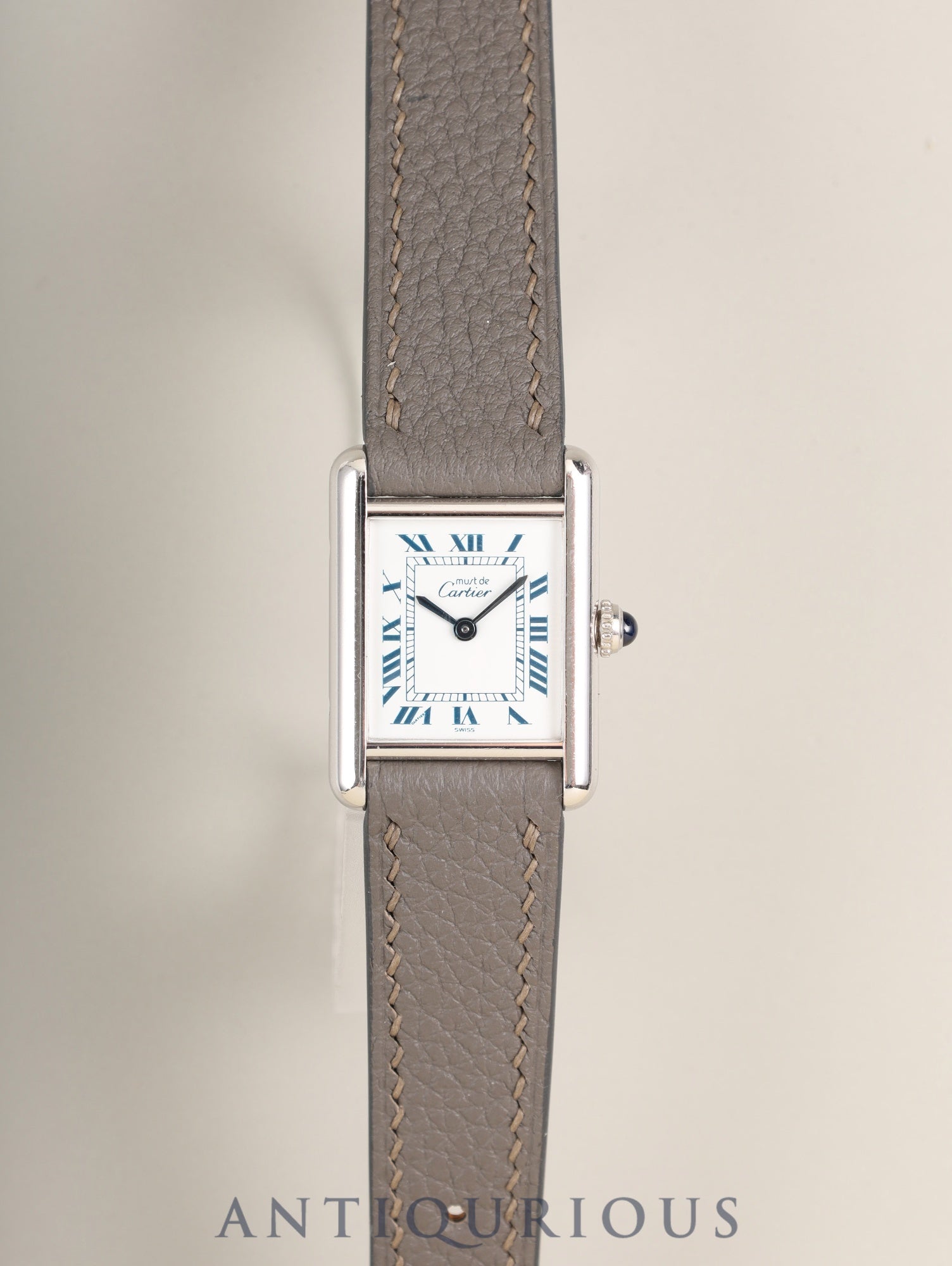 カルティエ マストタンク SM W1001543 / 6057002 クォーツ SV925 革 純正尾錠（SS）ホワイトローマン文字盤 （SWISS表記）箱 カルティエブティックにてコンプリートサービス（フルメンテナンス）済み