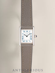 カルティエ マストタンク SM W1001543 / 6057002 クォーツ SV925 革 純正ピンバックル（SS）ホワイトローマン文字盤 （SWISS表記）箱 カルティエブティックにてコンプリートサービス（フルメンテナンス）済み