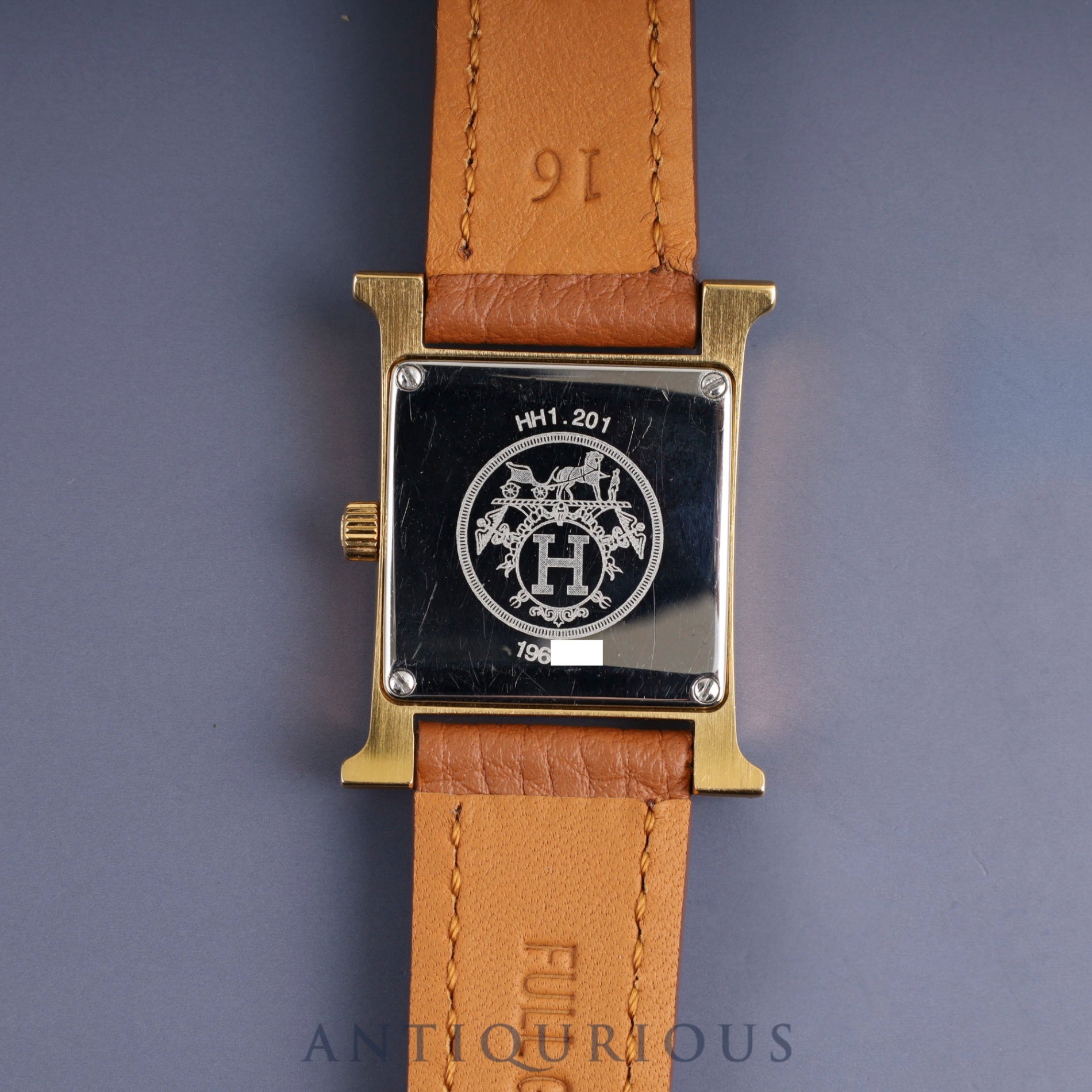 Hermes H Watch HH1.201.130 Quartz Cal.901.001 SS Leather Genuine Buckle (SS) White Dial Box Warranty (2004) Overhauled