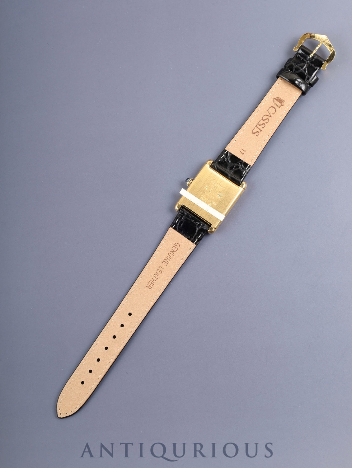 カルティエ マストタンク LM 6 手巻き Cal.78-1 SV925 革 純正ピンバックル（GP）ラピスラズリ文字盤（SWISS表記）オーバーホール済み 新品仕上げ済み