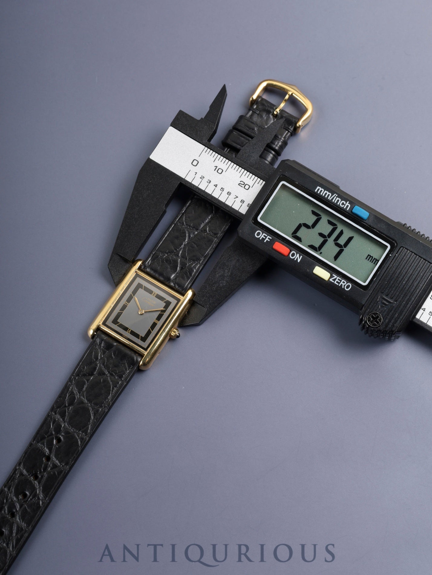 カルティエ マストタンク LM 6 81006 クォーツ Cal.81 SV925 革 純正ピンバックル（GP）グレー飛びローマン文字盤（SWISS表記 ）オーバーホール済み 新品仕上げ済み