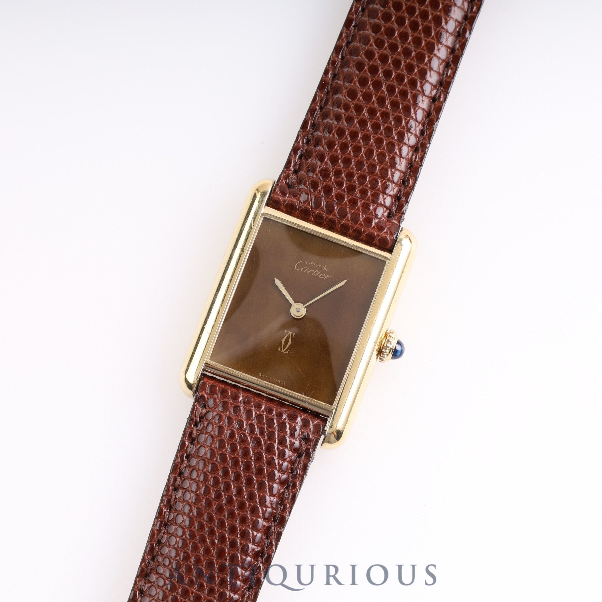 Cartier Must Tank LM Manual winding Genuine buckle Mahogany dial Box Cartier boutique complete service