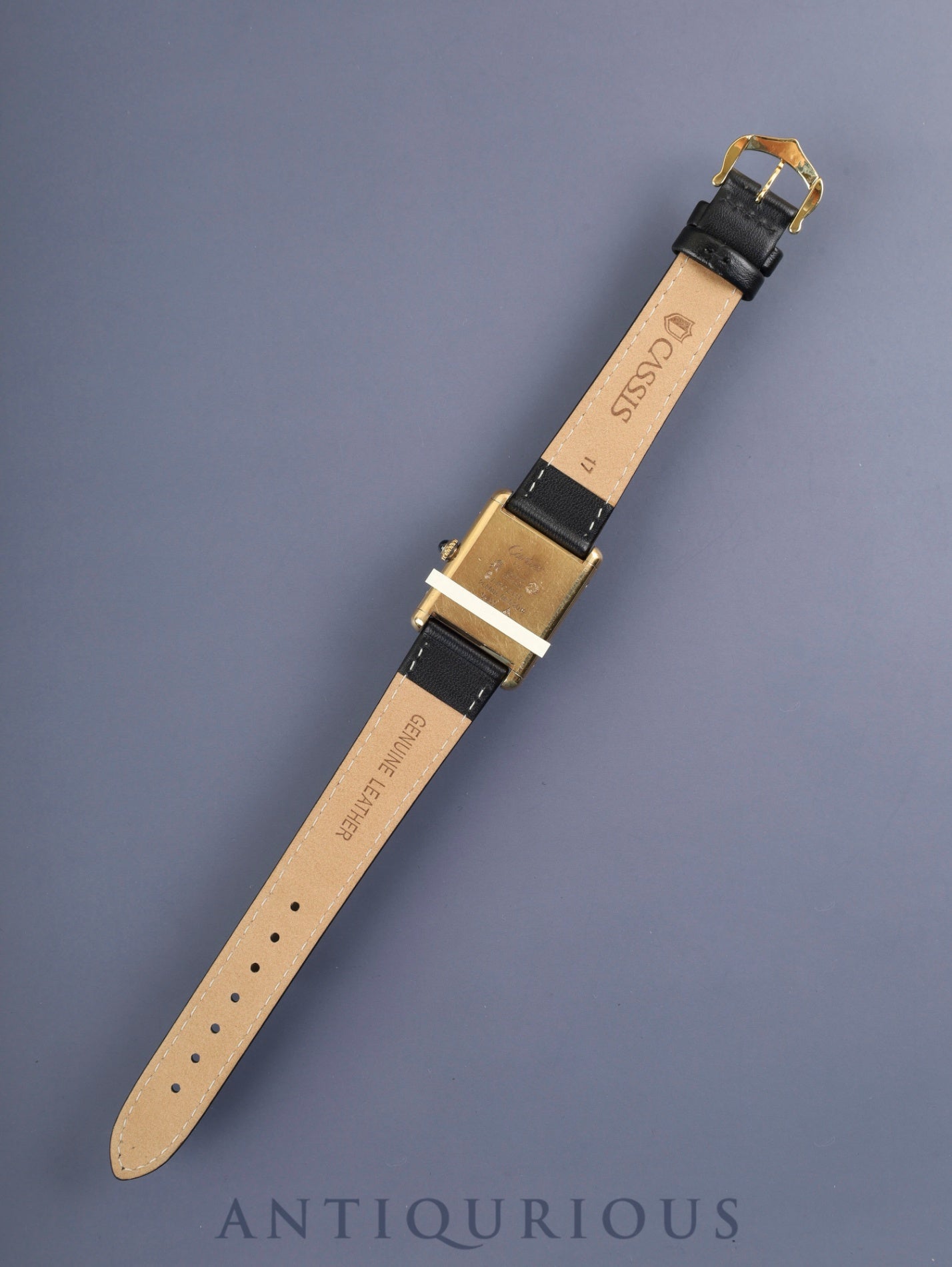 カルティエ マストタンク LM 手巻き Cal.78-1 SV925 革 純正尾錠（GP） オニキス文字盤 オーバーホール済み