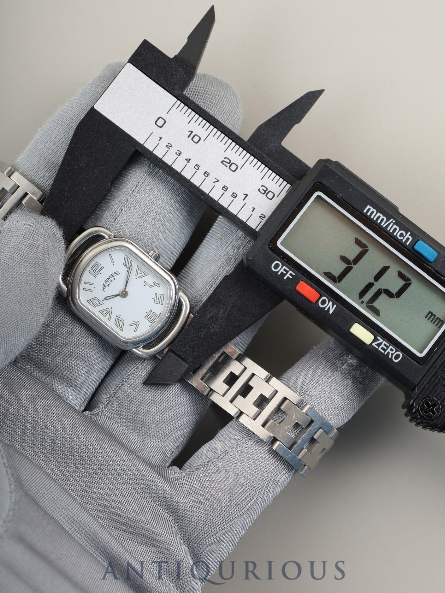 エルメス ラリー RA1.210 クォーツ Cal.976.001 SS SS ホワイト文字盤 オーバーホール済み