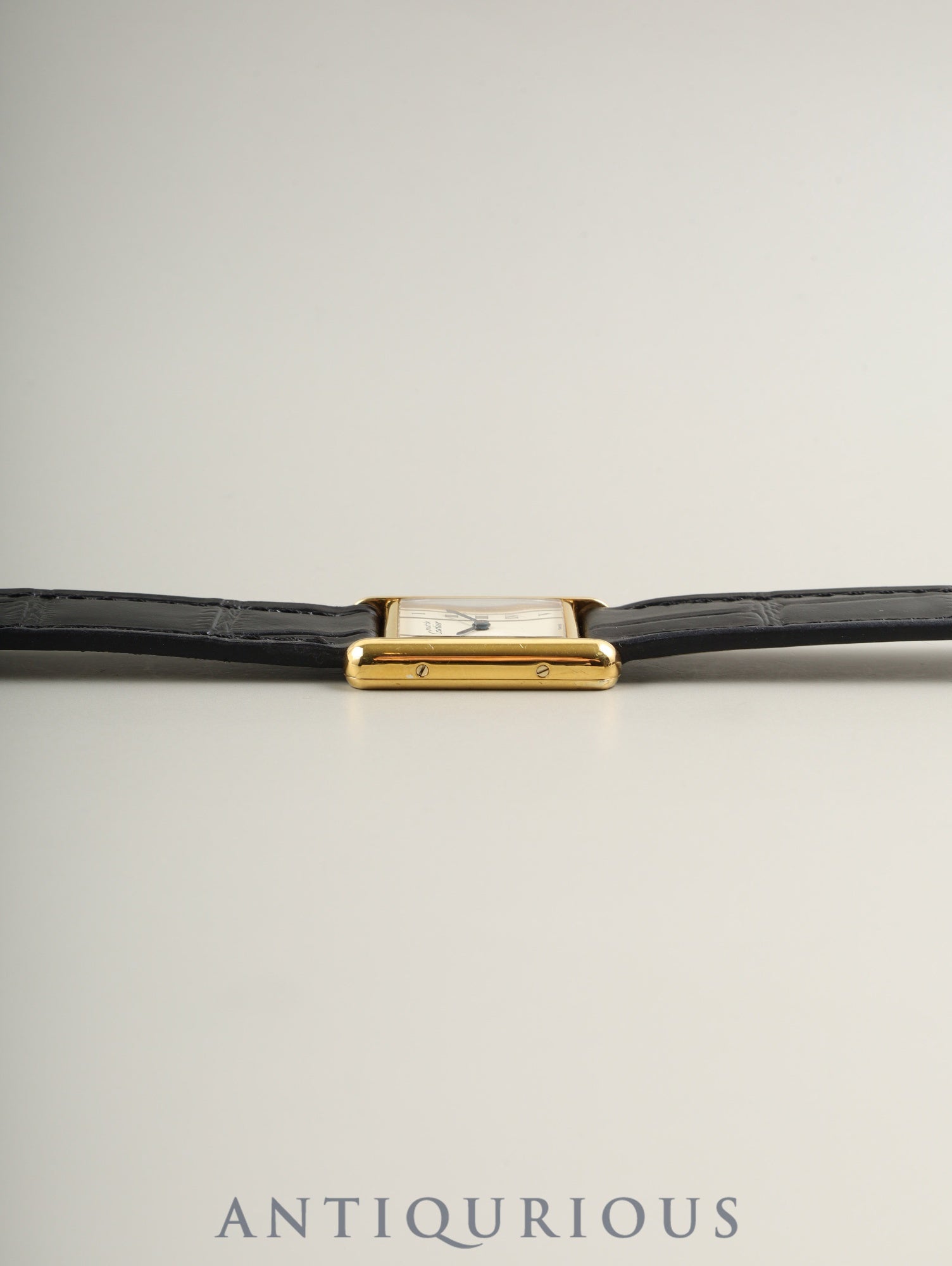 カルティエ マストタンク SM W1003053/5057001 クォーツ Cal.057 SV925 革 純正尾錠（GP）ストレートローマン文字盤 1982年頃～1995年頃 保証書（無記載）オーバーホール済み