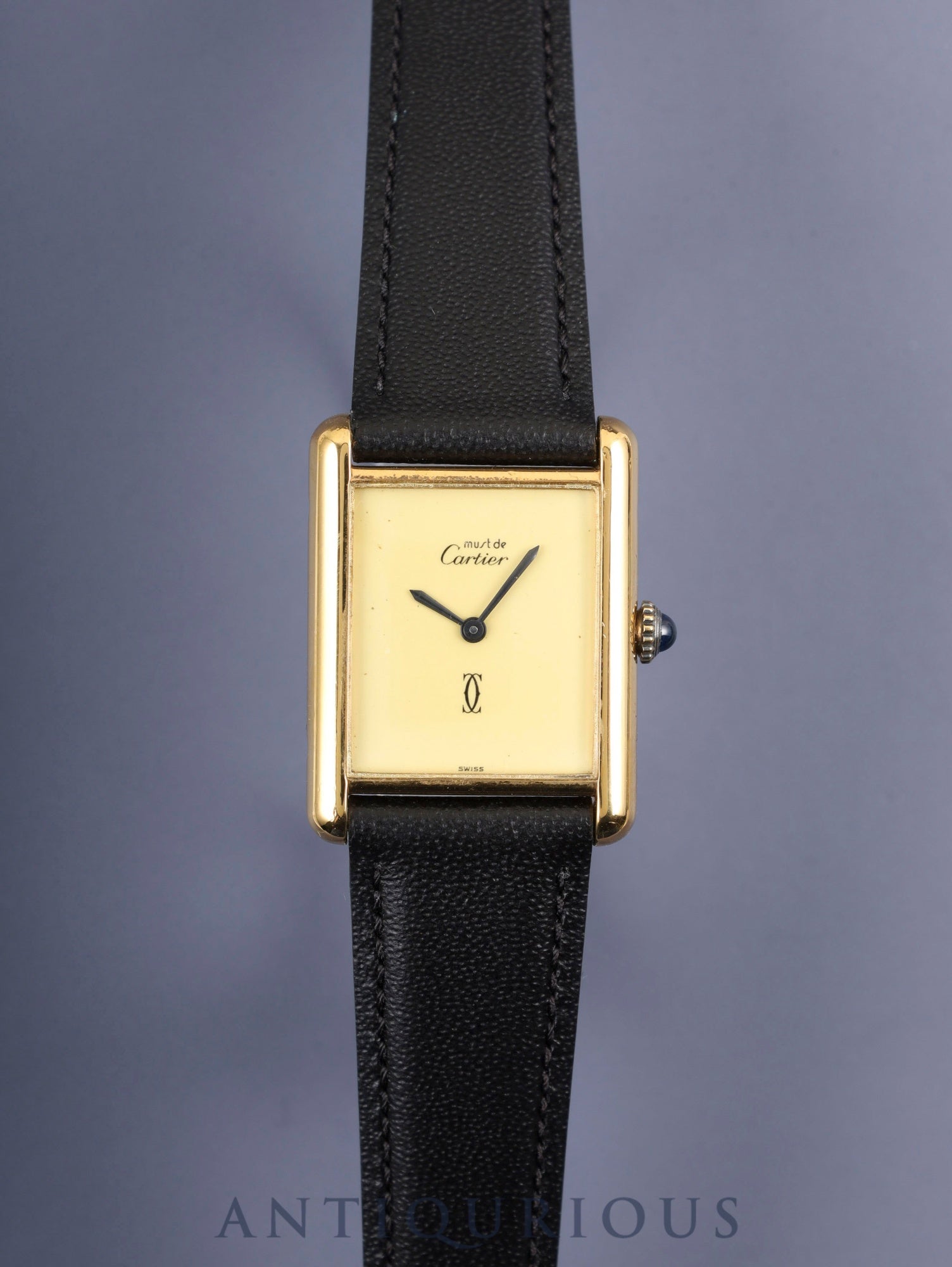 カルティエ マストタンク LM 手巻き Cal.78-1 SV925 革 純正尾錠（GP