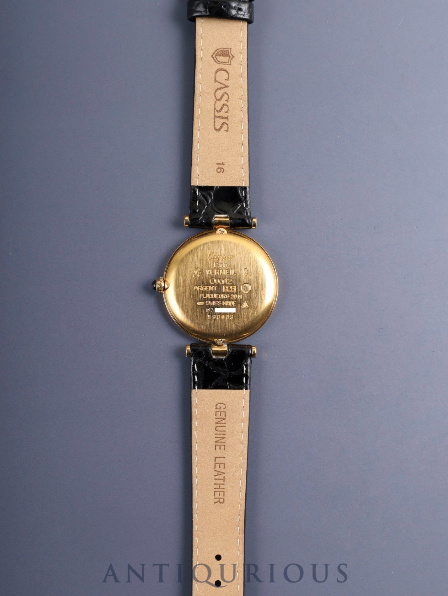 カルティエ マスト ヴァンドーム VLC LM 590003 クォーツ Cal.90 SV925 革 純正ピンバックル（GP）アラビア文字盤 オーバーホール済み