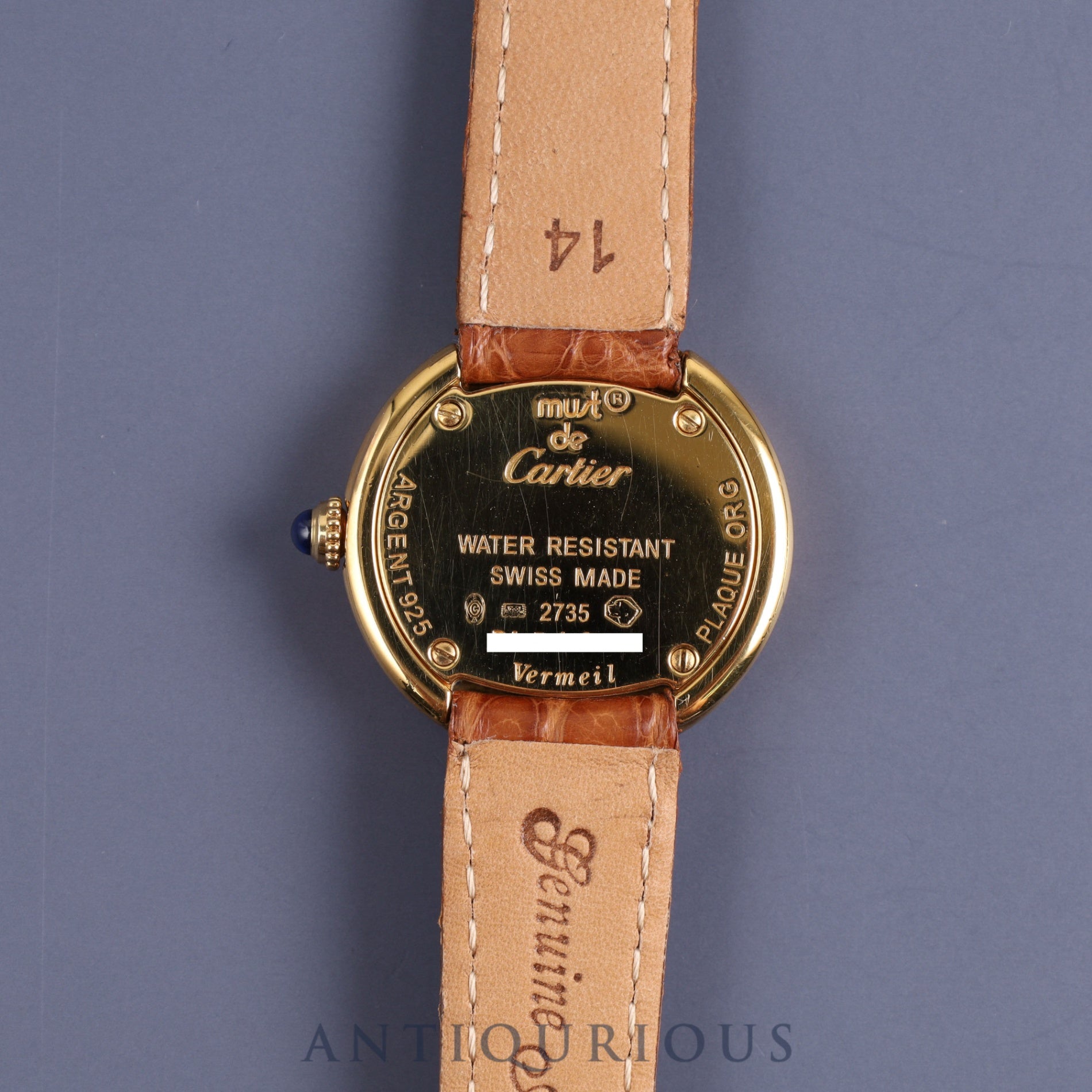 Cartier Must Trinity W1016430 / 2735 Quartz Cal.157 SV925 Leather Genuine D-buckle (GP) Gold dial 1995-2004 Overhauled