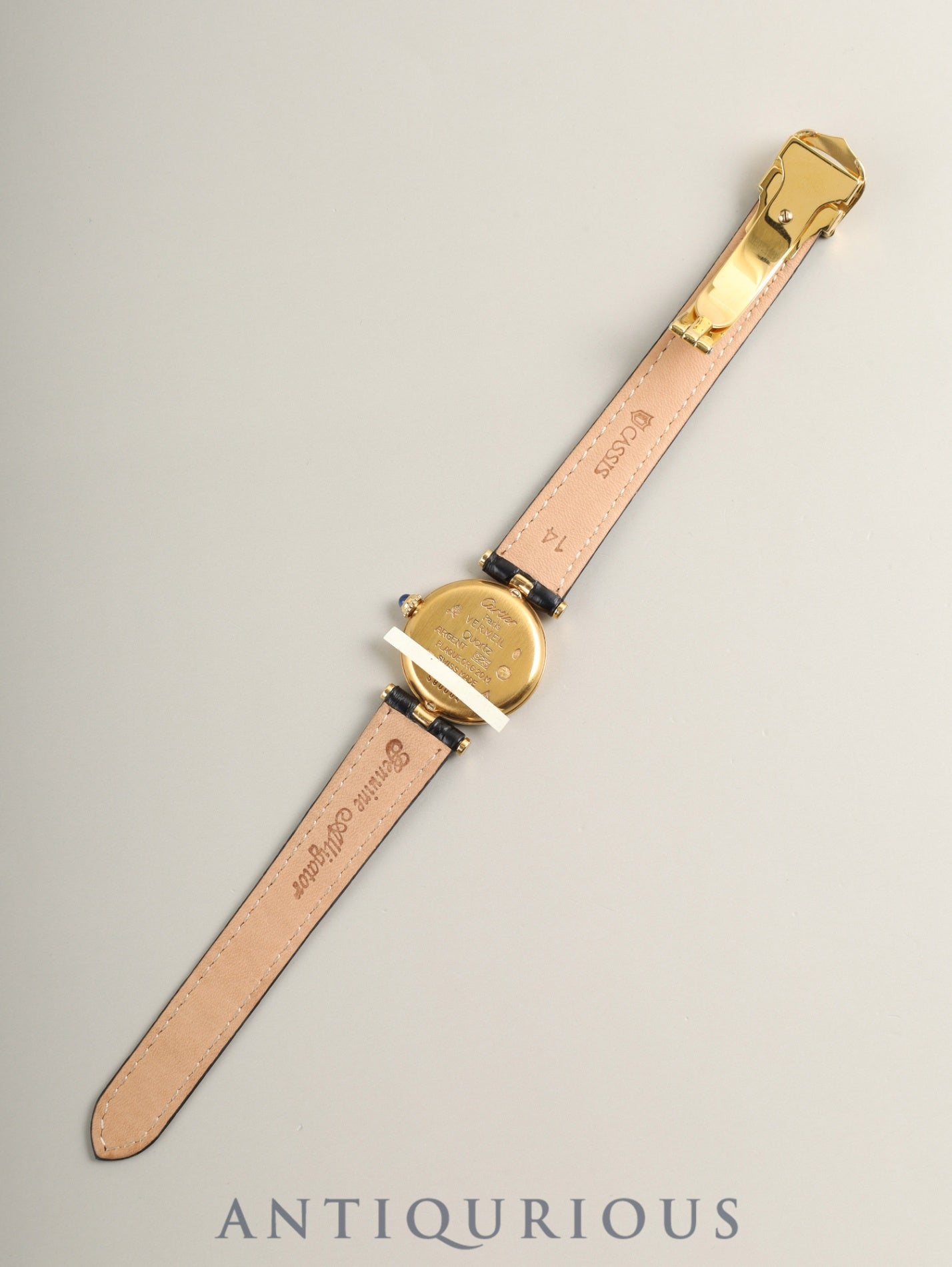 カルティエ マスト ヴァンドーム VLC SM W1002154 / 590004 クォーツ Cal.690 SV925 革 純正Dバックル（GP） アラビア文字盤（SWISS表記）  オーバーホール済み