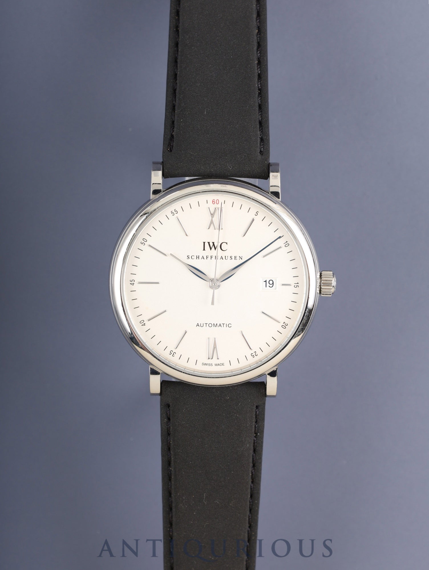 アイダブリュシー ポートフィノ IW356501 自動巻き Cal.C35111 SS 革 純正尾錠（SS）シルバー文字盤  純正革ベルト オーバーホール済み