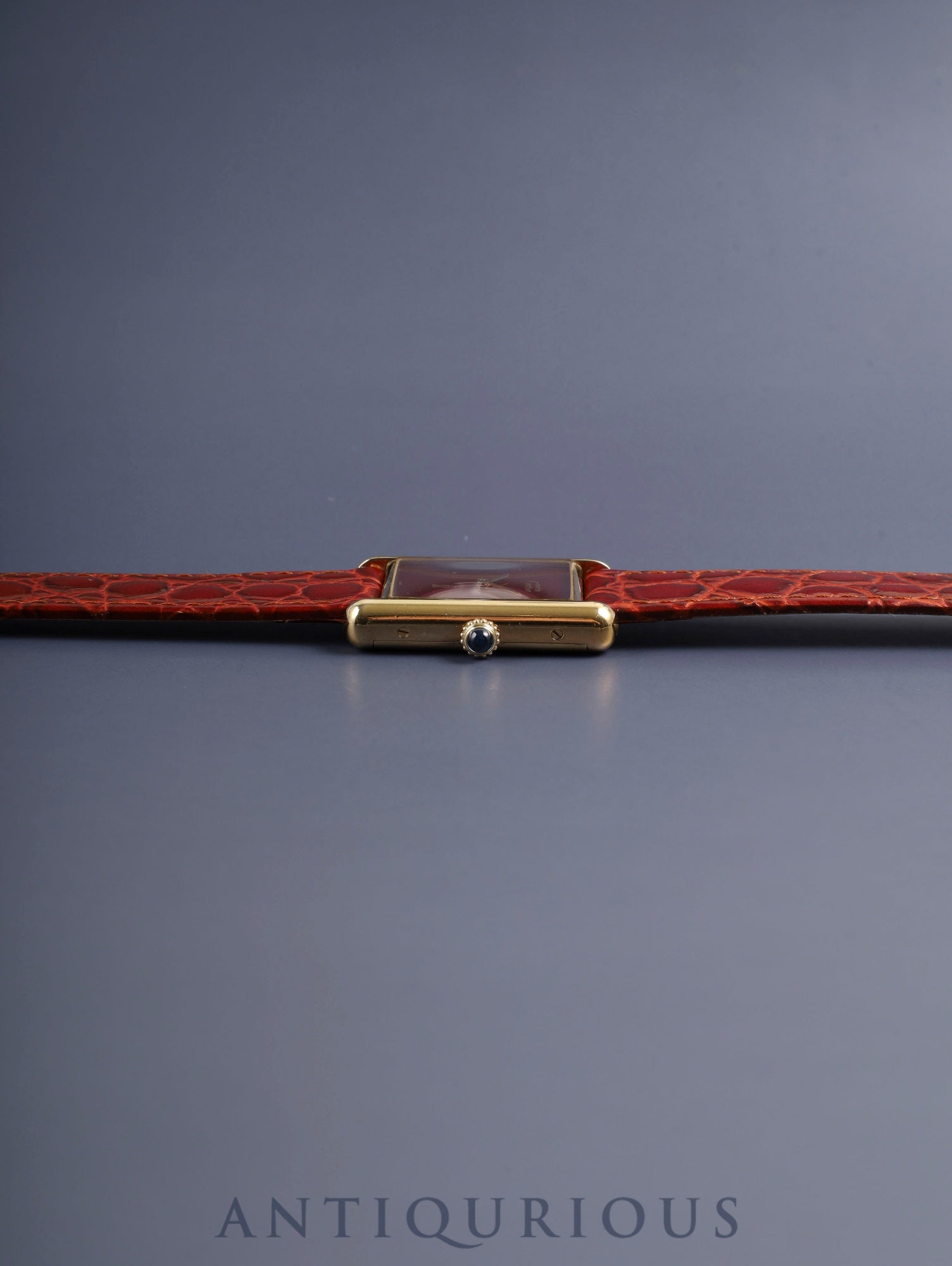 カルティエ マストタンク LM 手巻き Cal.78-1 SV925 革 純正ピンバックル（GP）ガーネットダイアル ボルドー文字盤（SWISS表記）オーバーホール済み