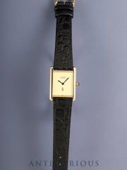 Cartier Must Tank LM 6 Hand-wound Cal.78-1 SV925 Leather Genuine Pin Buckle (GP) Ivory Dial (SWISS marking) With Box Genuine Leather Strap Overhauled