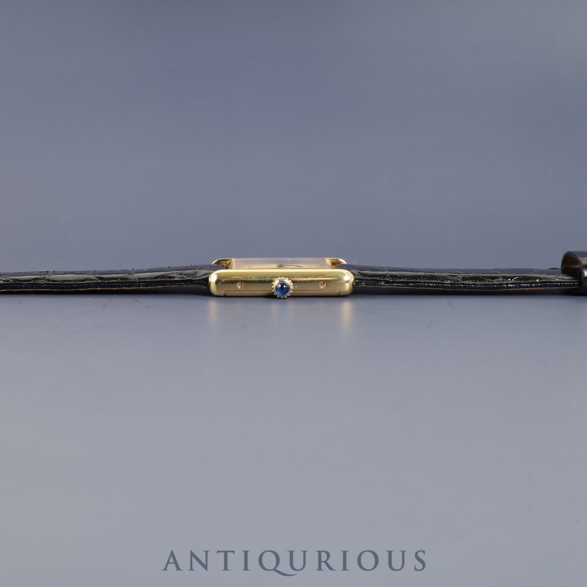 カルティエ マストタンク LM 手巻き SV925 革 純正尾錠（GP）アイボリーローマン文字盤 オーバーホール済み