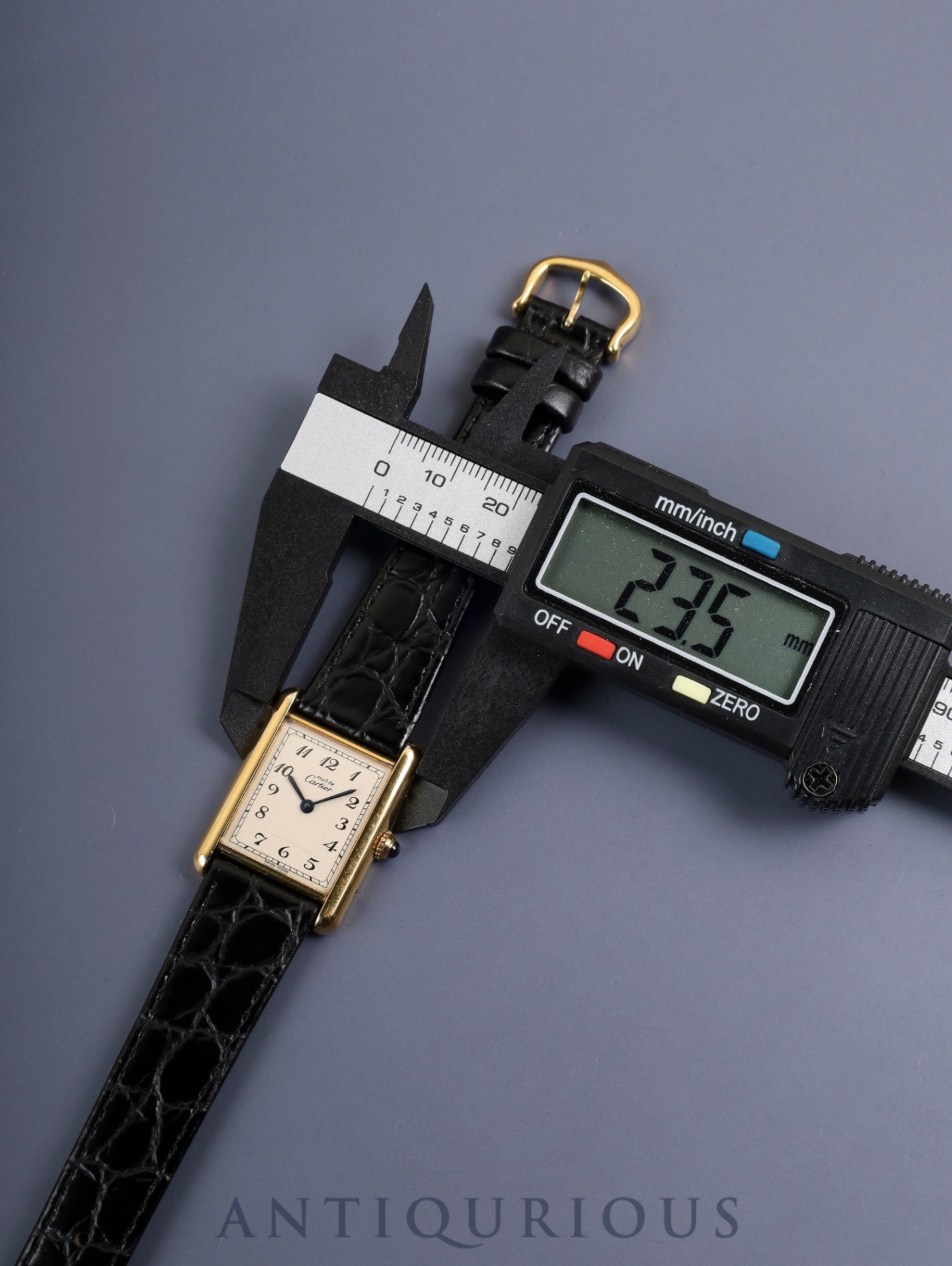 Cartier Must Tank LM 590005 Quartz SV925 Leather Genuine Pin Buckle (GP) Arabic Dial (SWISS MADE) Overhauled, Complete Service at Cartier Boutique