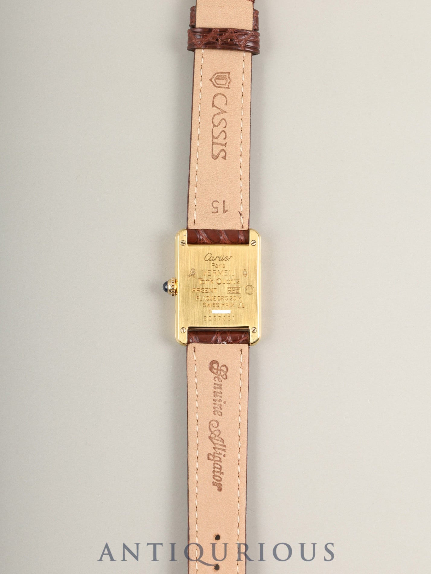 カルティエ マストタンク SM W1003053 / 5057001 クォーツ Cal.057 SV925 革 純正ピンバックル（GP）ストレートローマン文字盤（SWISS表記）オーバーホール済み