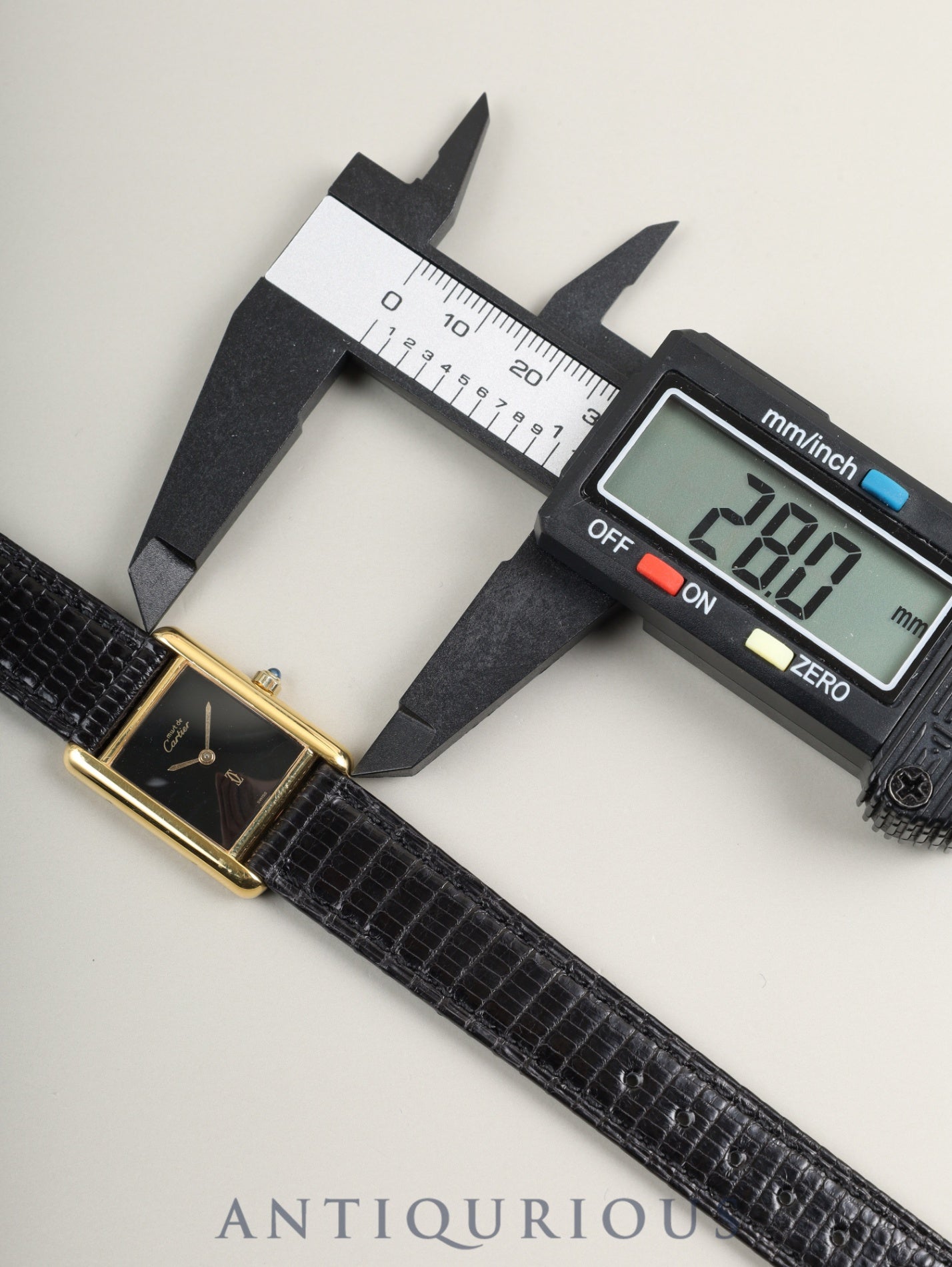 カルティエ マストタンク SM 3 66001 クォーツ Cal.66 SV925 革 純正ピンバックル（GP）オニキス文字盤（SWISS表記） オーバーホール済み 新品仕上げ済み