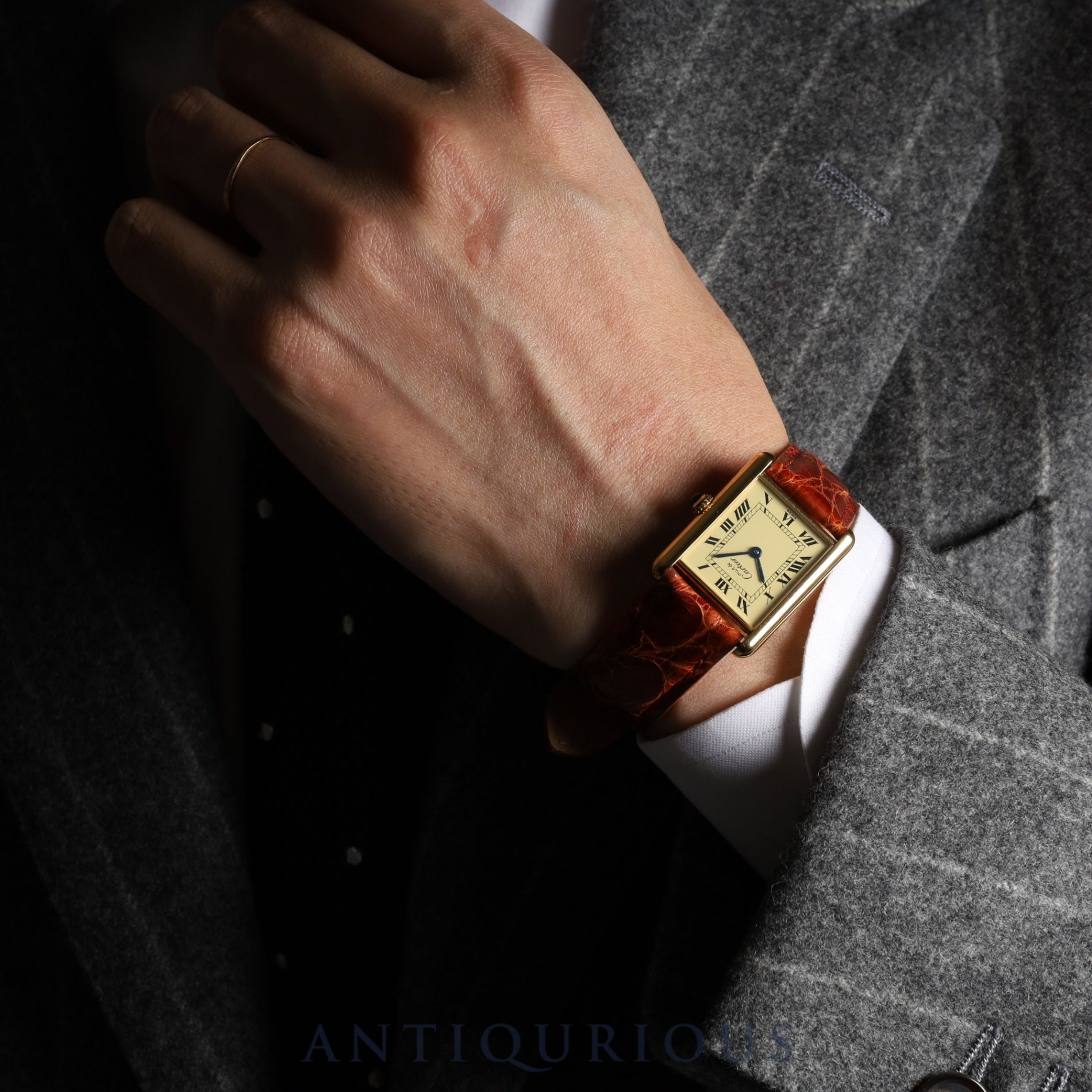 Cartier Must Tank LM QZ Ivory Roman Dial