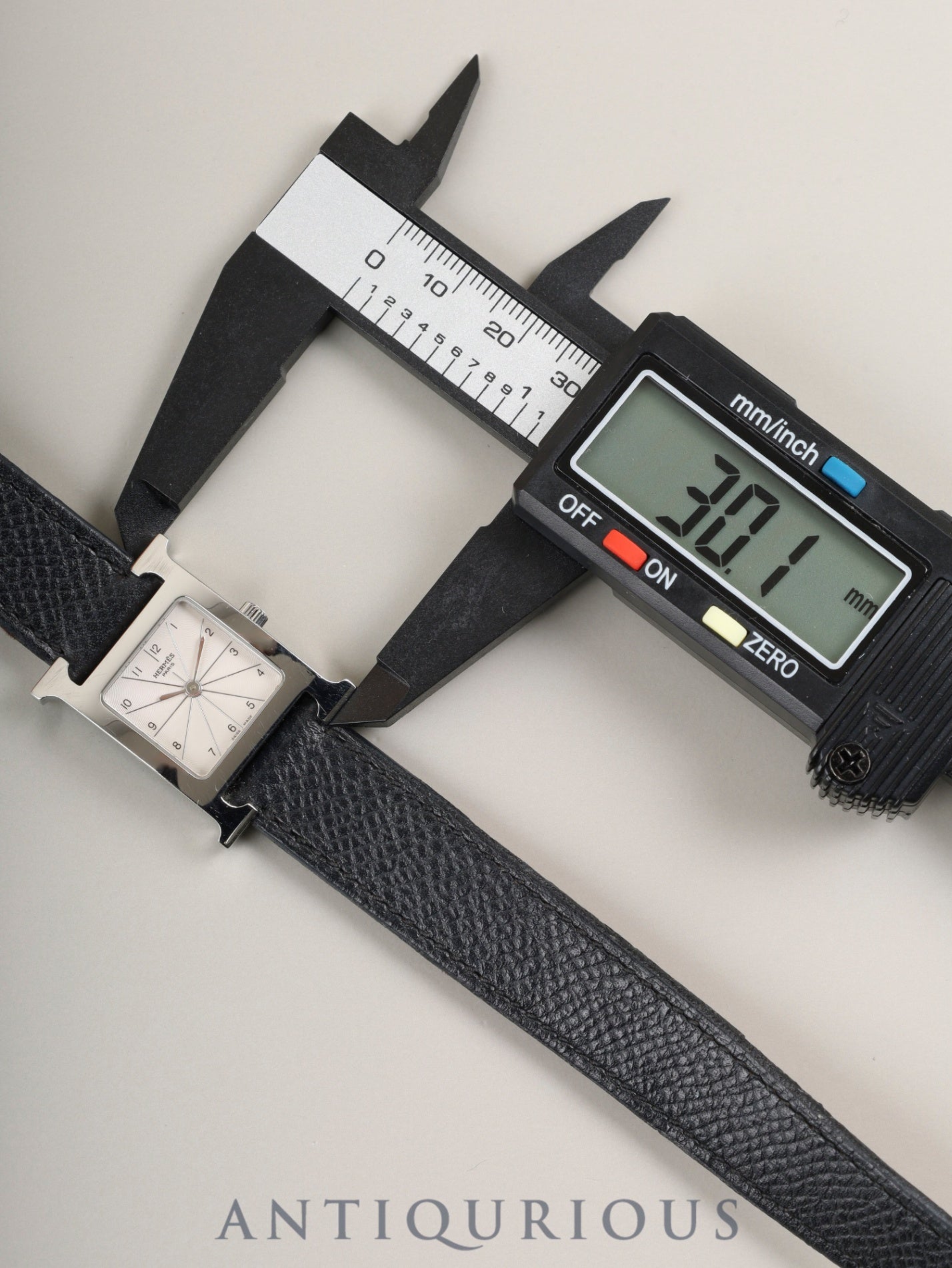 エルメス  Hウォッチ ドゥブルトゥール HH1.210 クォーツ Cal.901.001 SS 純正革ベルト（T刻印：2015年）純正尾錠（SS）ホワイト文字盤 箱 保証書 冊子 オーバーホール済み