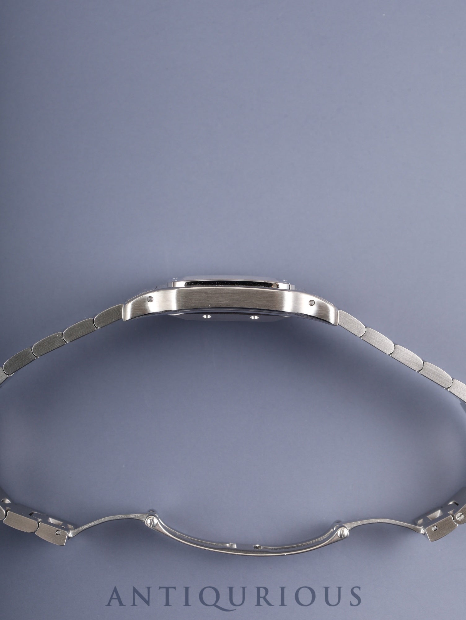 Cartier Santos Galbee LM 2319 Automatic Stainless Steel Watch with Silver Guilloche Dial, Box, Booklet, Warranty Card, Complete Serviced at a Cartier Boutique