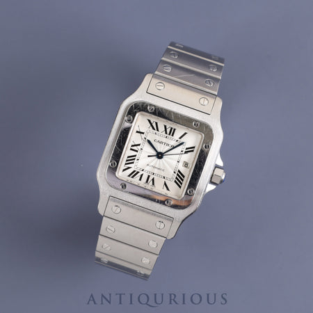 Cartier Santos Galbee LM 2319 Automatic SS SS Silver Guilloche Dial Overhauled