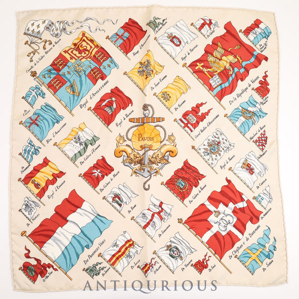 Hermes Scarf Carre 45 PAVOIS Ship's Flag SILK100%