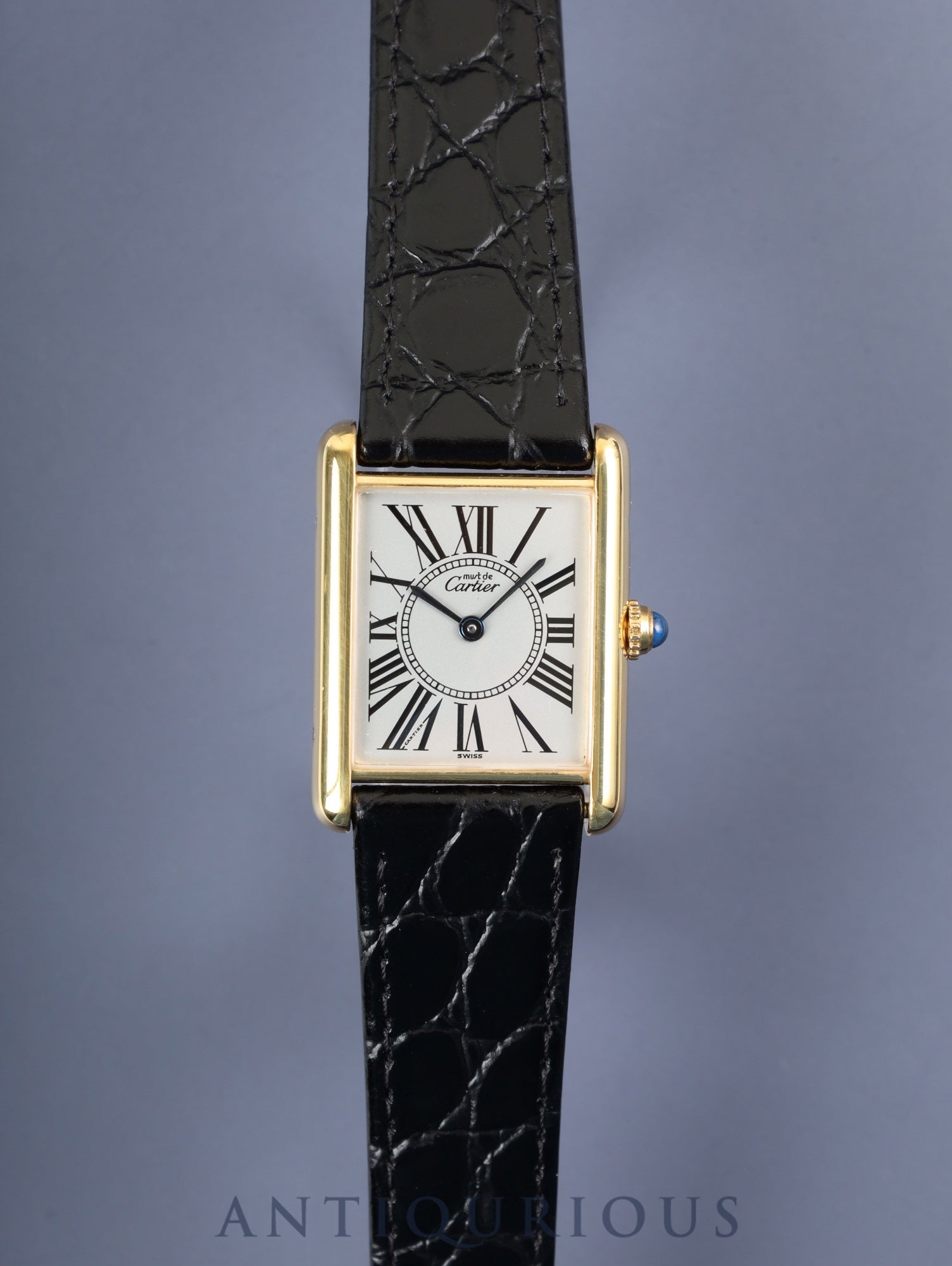 カルティエ マストタンク LM 590005 クォーツ Cal.90 SV925 革 純正尾錠（GP）オパラン文字盤 オーバーホール済み   新品仕上げ済み