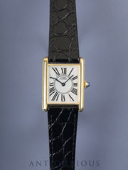 カルティエ マストタンク LM 590005 クォーツ Cal.90 SV925 革 純正尾錠（GP）オパラン文字盤 オーバーホール済み   新品仕上げ済み