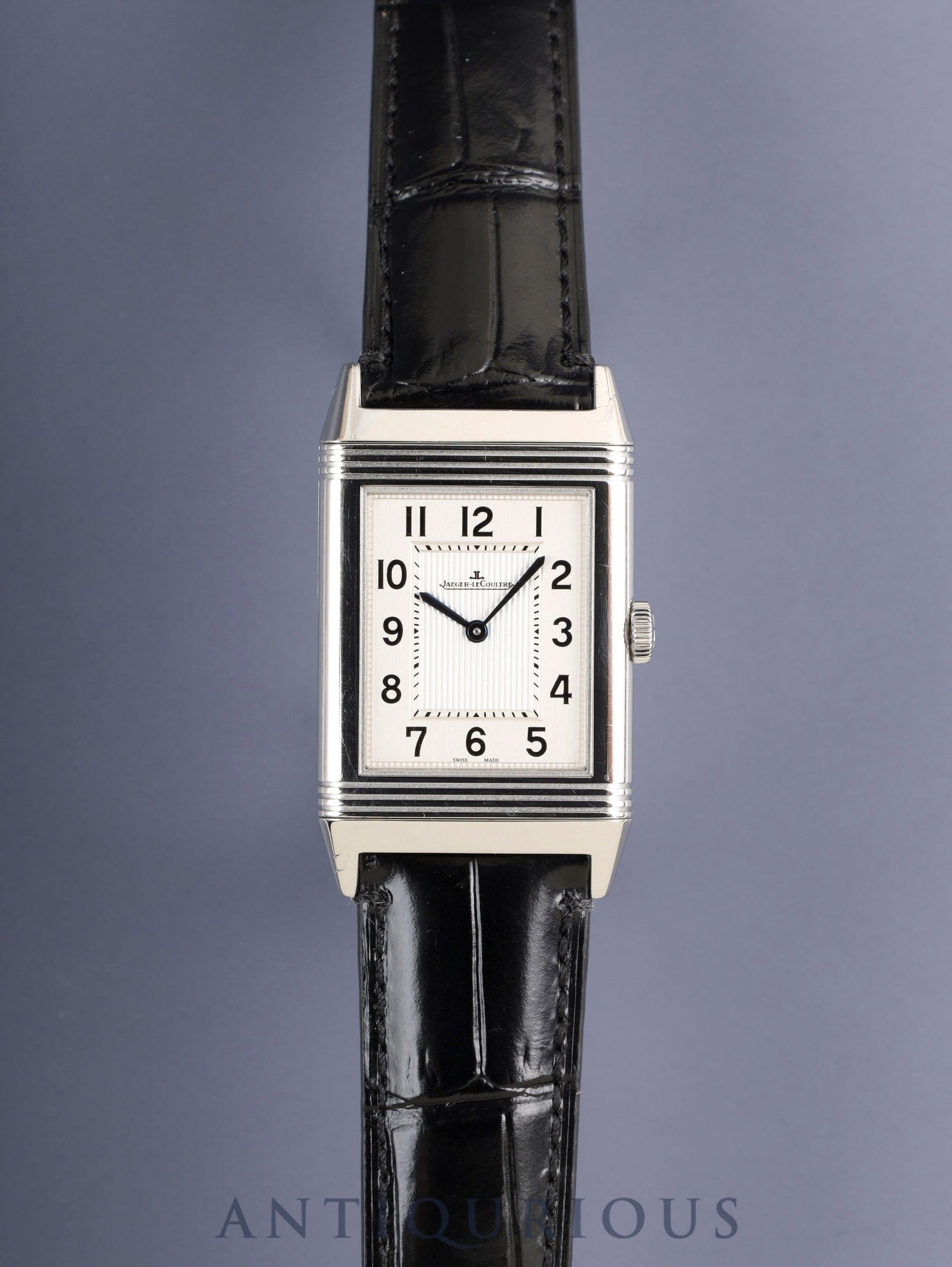 ジャガー・ルクルト グランド レベルソ ウルトラ スリム Q2788520/277.8.62 手巻き Cal.822 SS 革 純正ピンバックル（SS）シルバーアラビア文字盤 箱 保証書（2014年） 冊子 オーバーホール済み