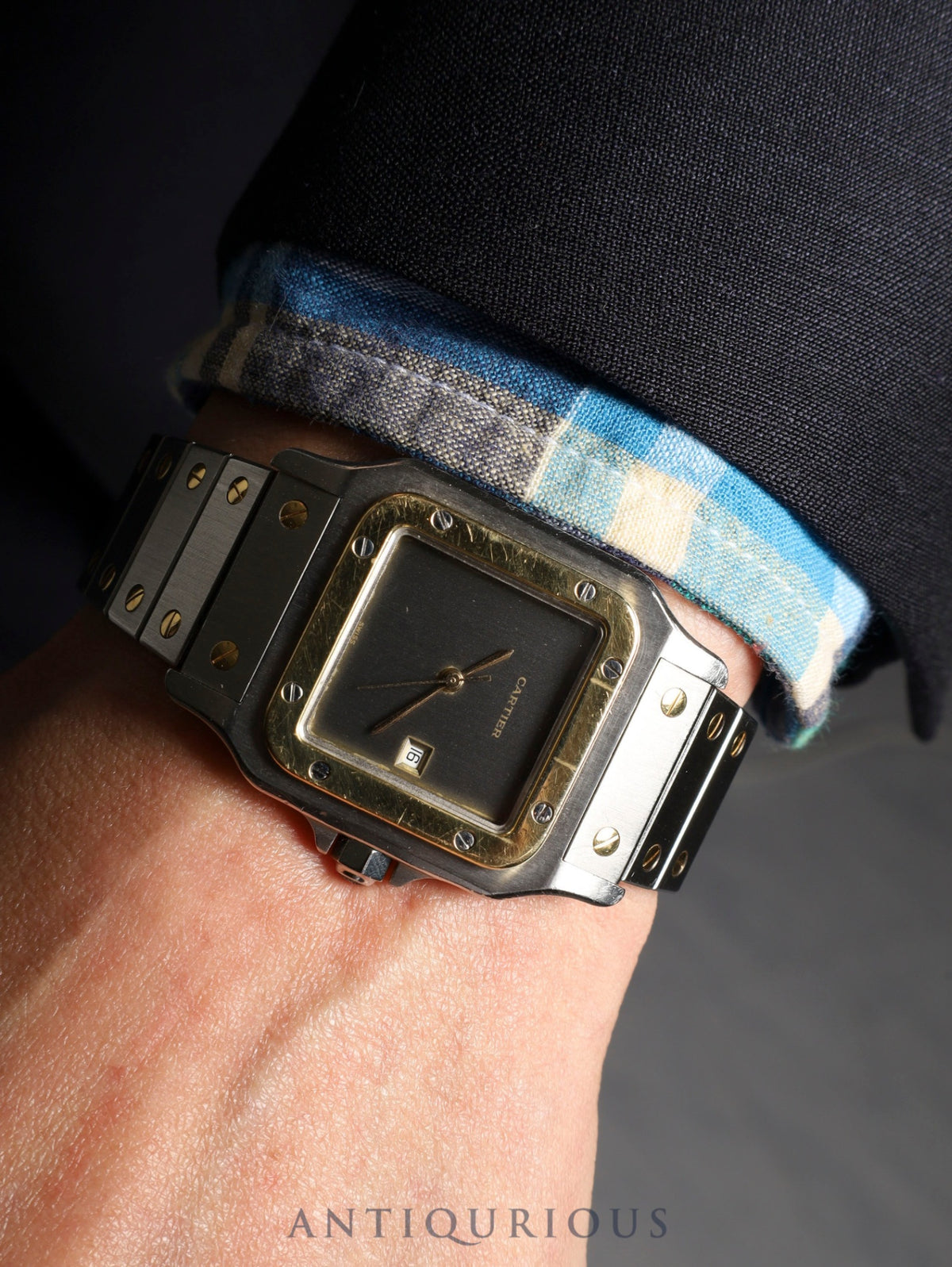 Cartier Santos Carrée LM 81036283/2961 Automatic Cal.- SS/YG SS/YG Ghost Grey Dial (SWISS marked) Box, Booklet, Warranty (unfilled), Cloth, Overhauled