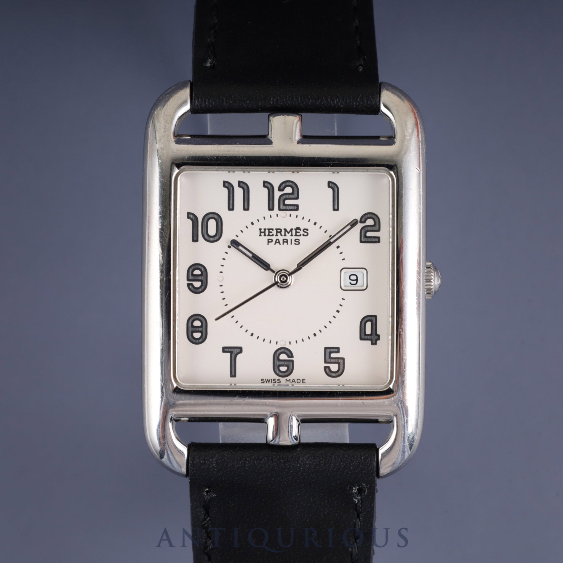 Hermès Cape Cod CC2.710 Quartz Movement, Stainless Steel Leather, Genuine Buckle (Stainless Steel), Silver Dial, Box, Booklet, Warranty Card (2010), Overhauled