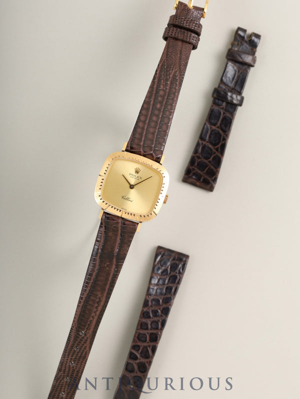 ロレックス チェリーニ 4082 手巻き Cal.1601 革 750YG 純正ピンバックル（GP）シャンパン文字盤 E番台（1990年～1991年）オーバーホール済み