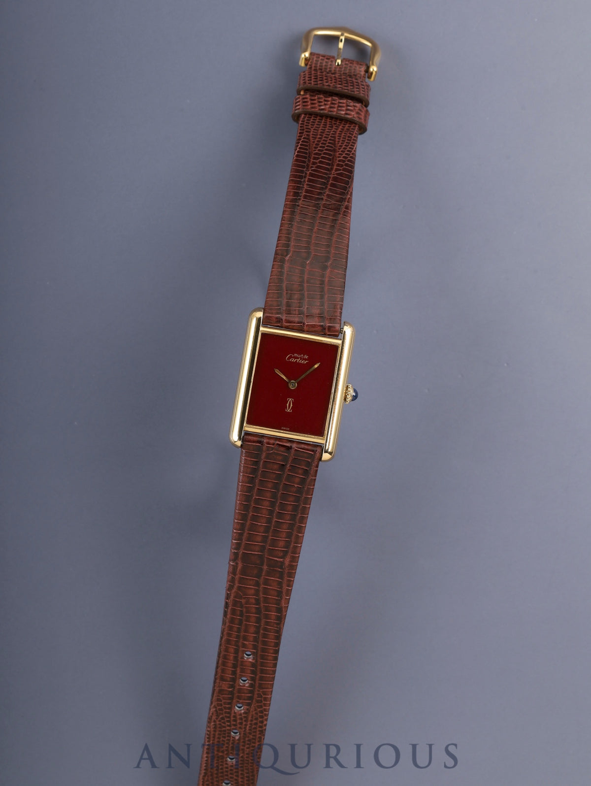 Cartier Must Tank LM Hand-wound Cal.78-1 SV925 Leather Genuine pin buckle (GP) Garnet dial Bordeaux dial (SWISS表記) Box Booklet Warranty card (blank) Overhauled Polished