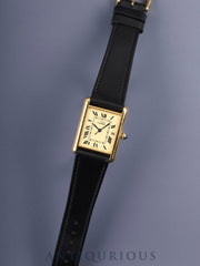 カルティエ マストタンク GM（XL） W1017454/2413 クォーツ Cal.687 SV925 革 純正尾錠（GP）アイボリーローマン文字盤 オーバーホール済み