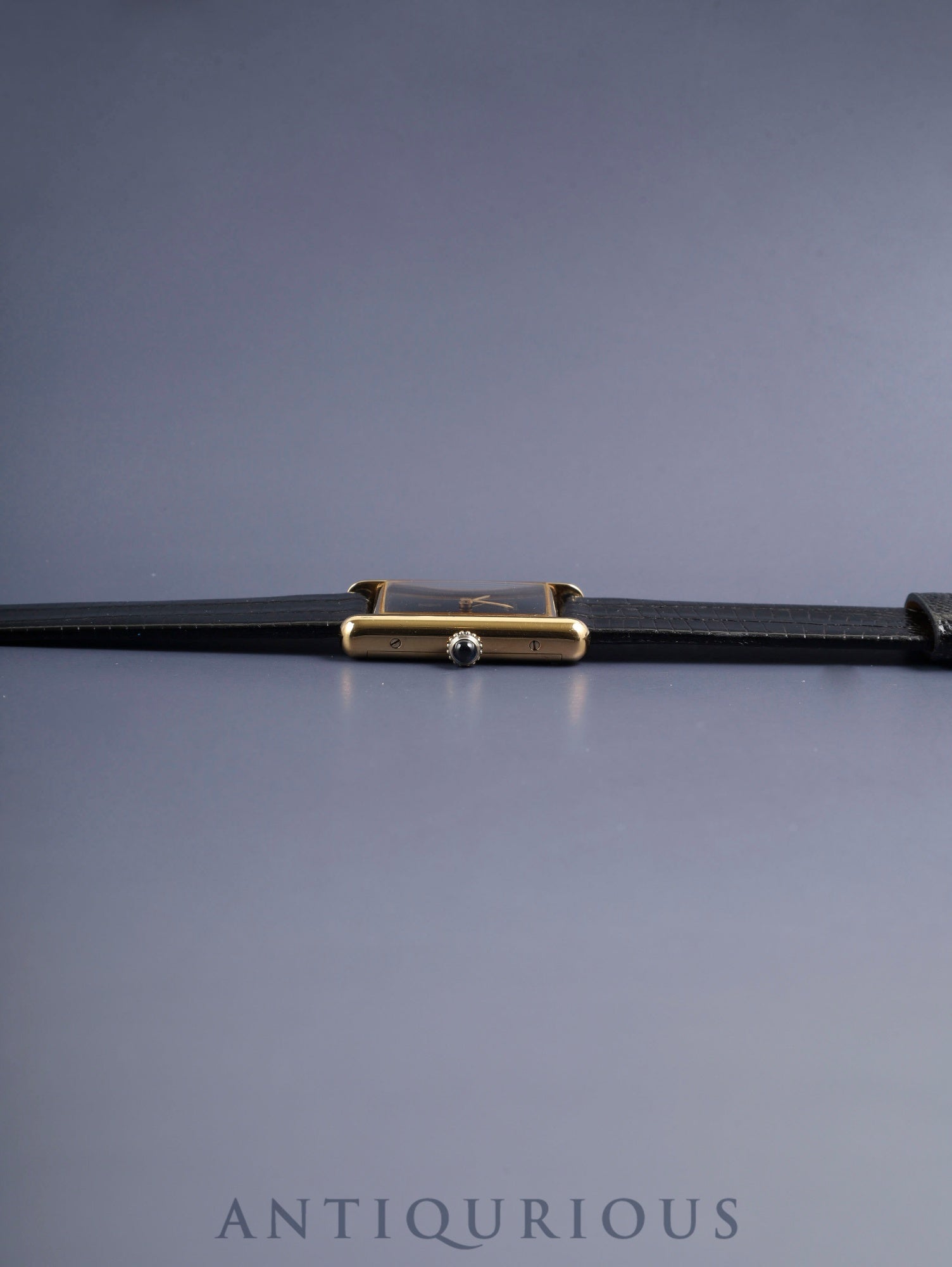カルティエ マストタンク LM 手巻き Cal.78-1 SV925 革 純正ピンバックル（GP）オニキス文字盤（SWISS表記）オーバーホール済み