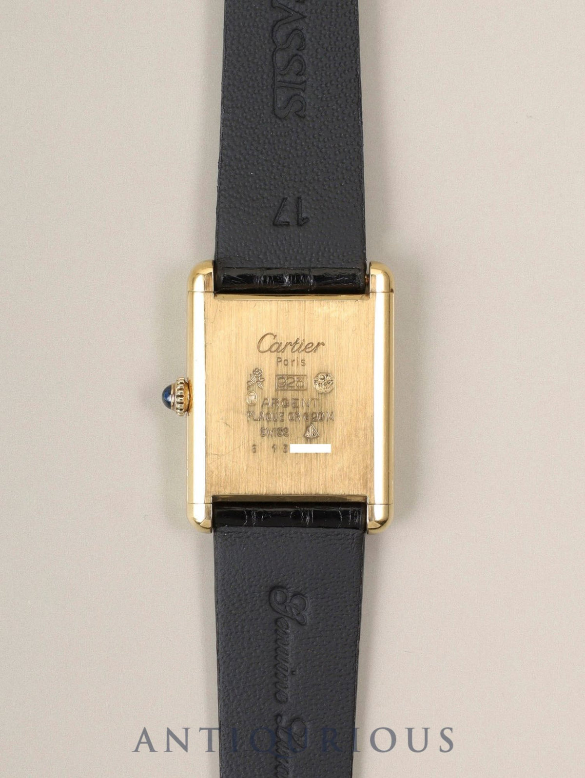 カルティエ マストタンク LM 6 手巻き Cal.78-1 SV925  革 純正ピンバックル（GP）オニキス文字盤（SWISS表記）箱 冊子 保証書（1982年）オーバーホール済み