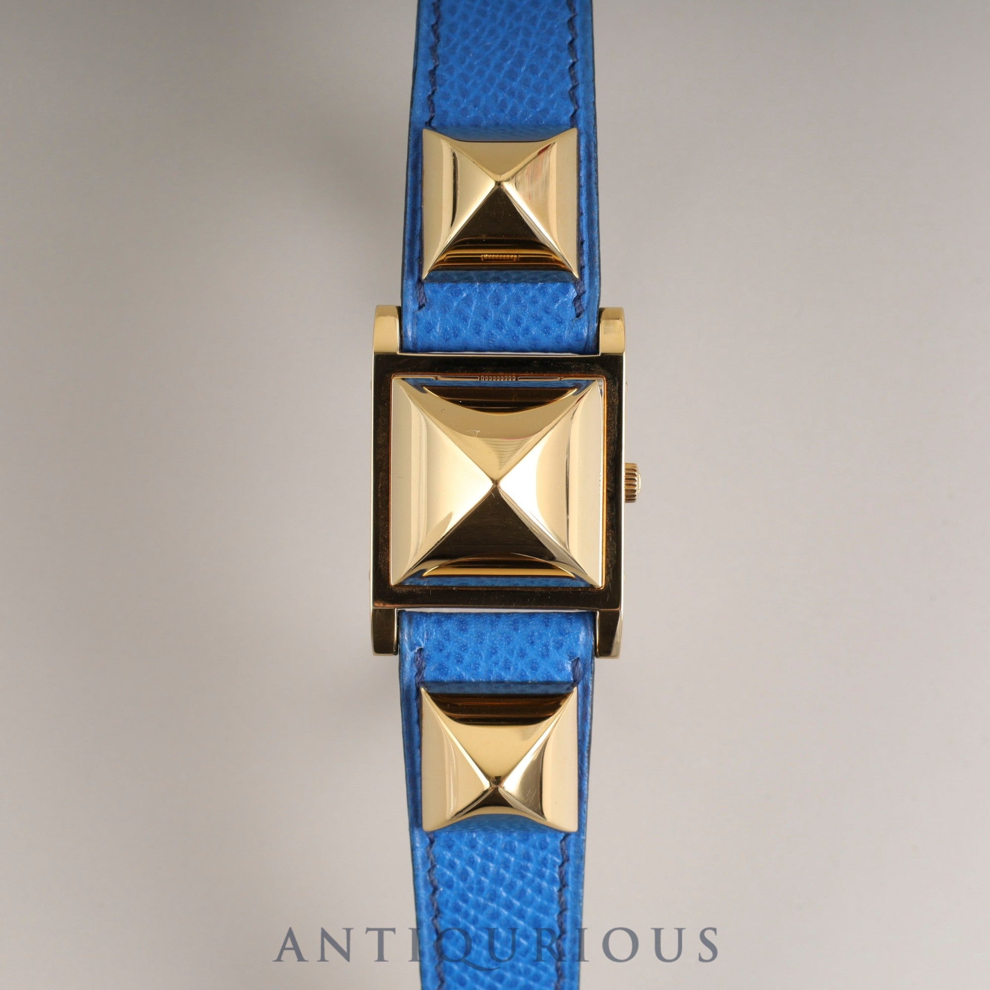 Hermès Medor 11.01 Quartz Cal. 976.001 GP Genuine Leather Strap (◯V Stamp: 1992) Genuine Buckle (GP) White Dial Overhauled