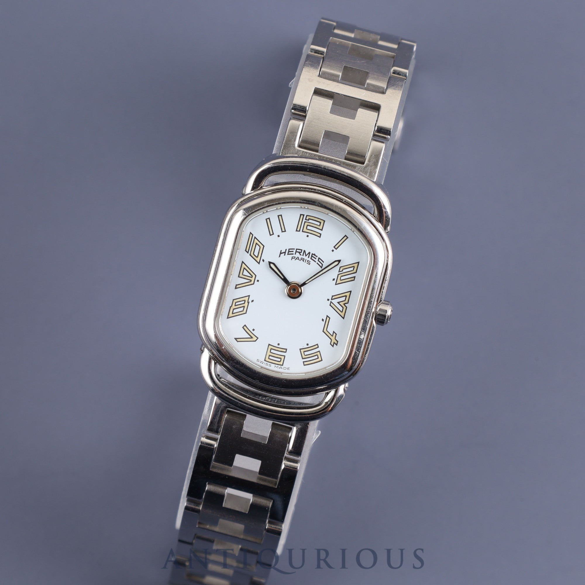 Hermes Rally RA1.210 Quartz Cal.976.001 SS SS White Dial Overhauled