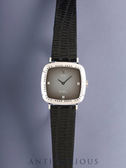 Rolex Cellini 4084 Manual Winding Caliber 1601 Leather 750WG Genuine Pin Buckle (SS) Gray 3P Diamond Dial No. 43 (1975) Box Warranty (1990) Overhauled