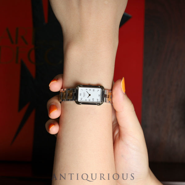 エルメス クロアジュール CR1.240 クォーツ Cal.976.001 SS/GP SS/GP ホワイト文字盤 箱 ケース 保証書（2008年）オーバーホール済み