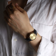 Rolex Cellini 3806/8 Manual winding Cal.1600 YG Leather Genuine buckle (GP) Champagne dial 40 series (1974) Overhauled